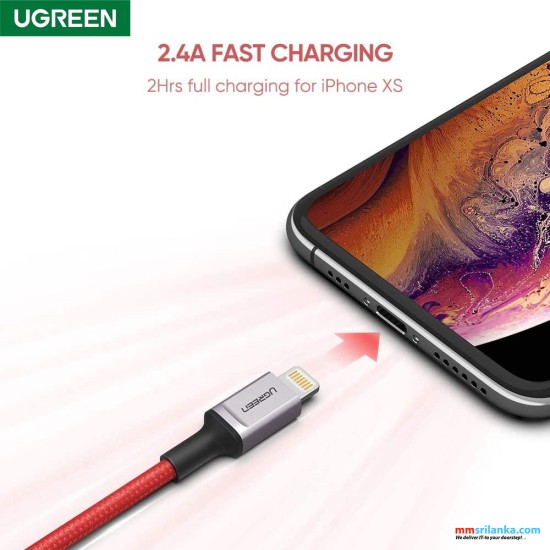 Ugreen Alu Case Braided LightningCable 1m 